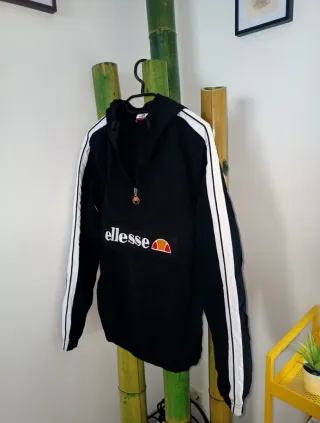 Chaqueta Sudadera Ellesse negra blanca Talla 34