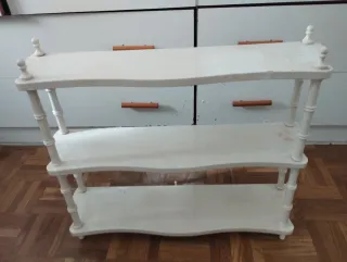 Estantería de madera blanca 2 baldas