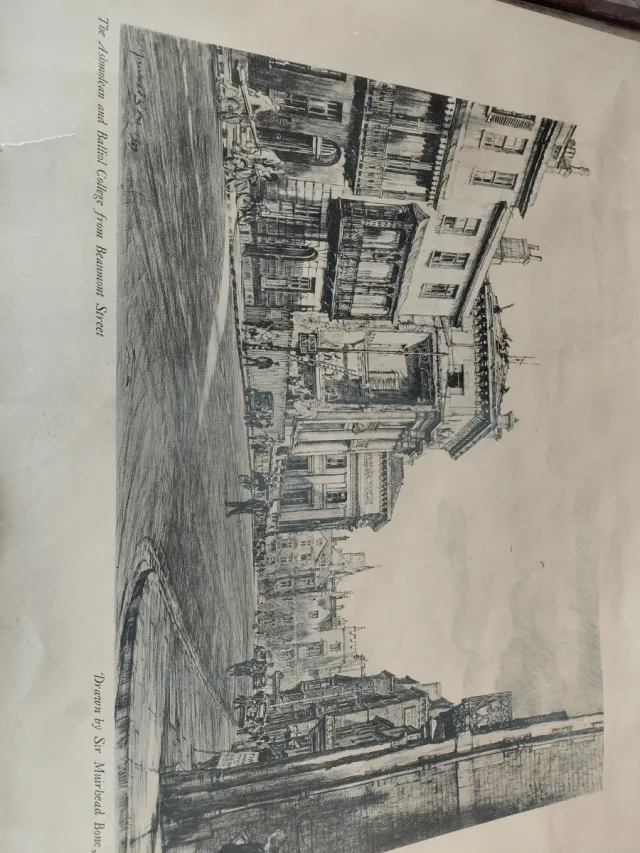 Lámina antigua ciudad inglesa en Beaumont Street