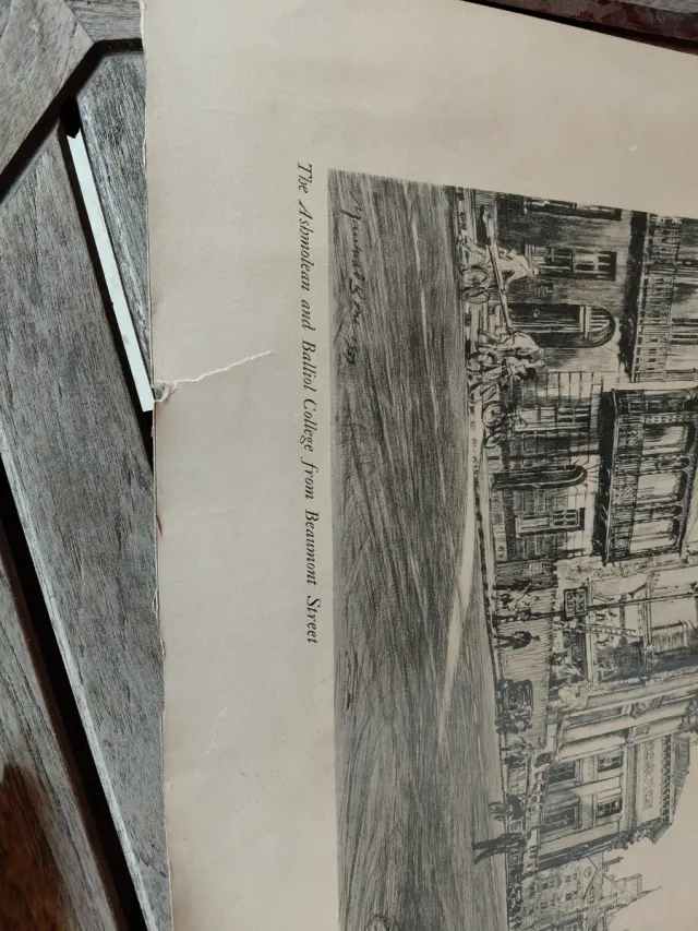 Lámina antigua ciudad inglesa en Beaumont Street