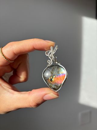 Colgante Plata Labradorita Multicolor