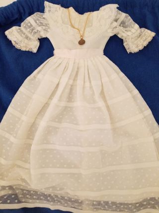 Nancy Comunión Vestido Blanco Collar