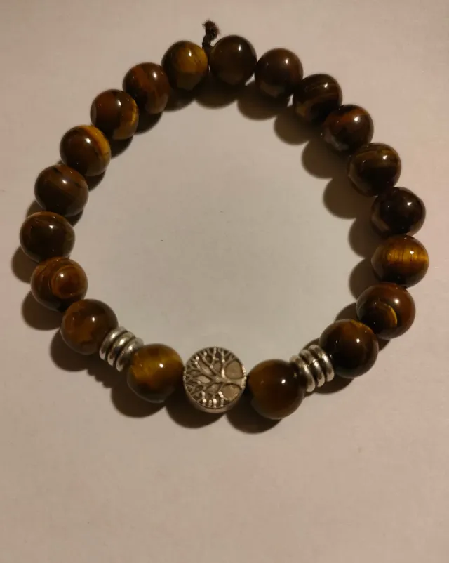 Braccialetto occhio di tigre con albero della vita