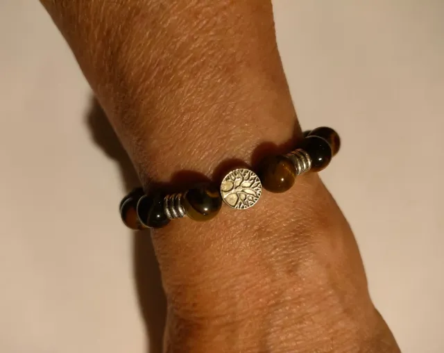 Braccialetto occhio di tigre con albero della vita