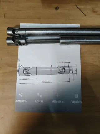 2 Ejes Cardan con Cojinete telescopicas