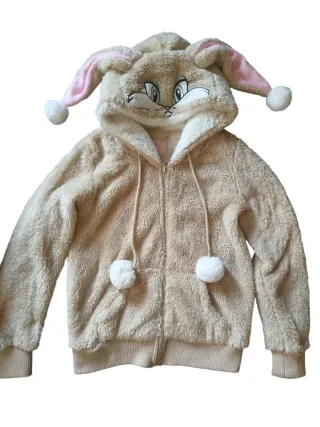 Chaqueta de pelo con orejas de conejo