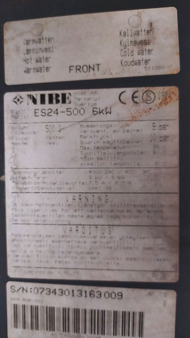 Termotanque / Calentador de agua 500 litros.