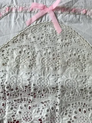 Juego sábanas antiguo bordado algodón