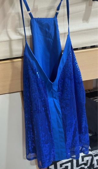 Camiseta fiesta lentejuelas azul