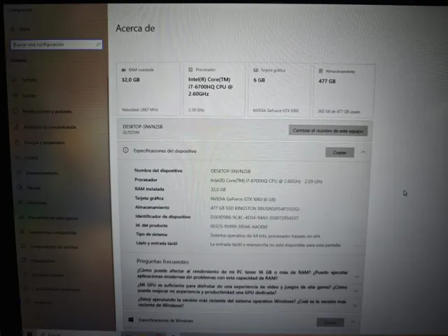 Portátil Asus ROG Negro/Naranja