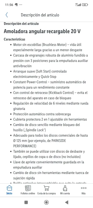 Amoladora Parkside Performance