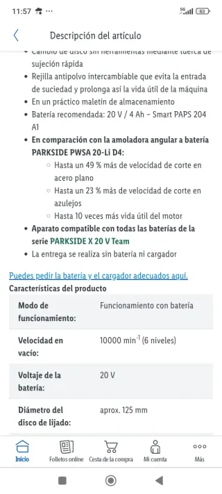 Amoladora Parkside Performance