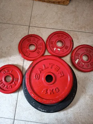 Pesas Salter 1kg y 4kg, Domyos 5 Kg