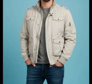 Cazadora hombre beige