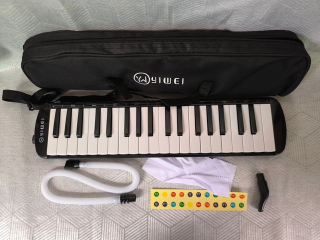 Melódica con funda y accesorios - Negra (Nueva)