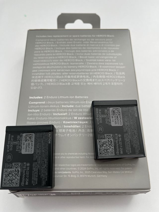 2 Baterías GoPro Enduro Hero13 (1 uso)