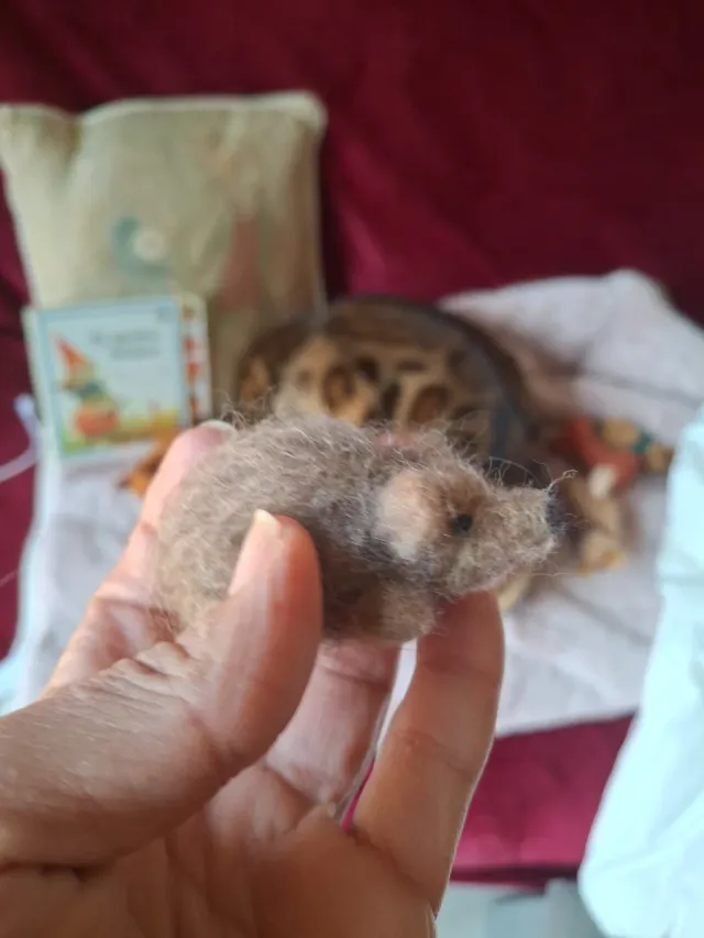 Erizo de fieltro hecho a mano