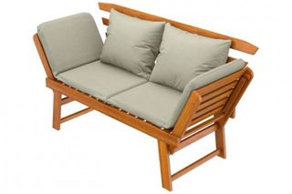 Banco de madera para jardín/terraza con cojines