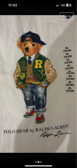 Camiseta Polo Ralph Lauren Oso XL