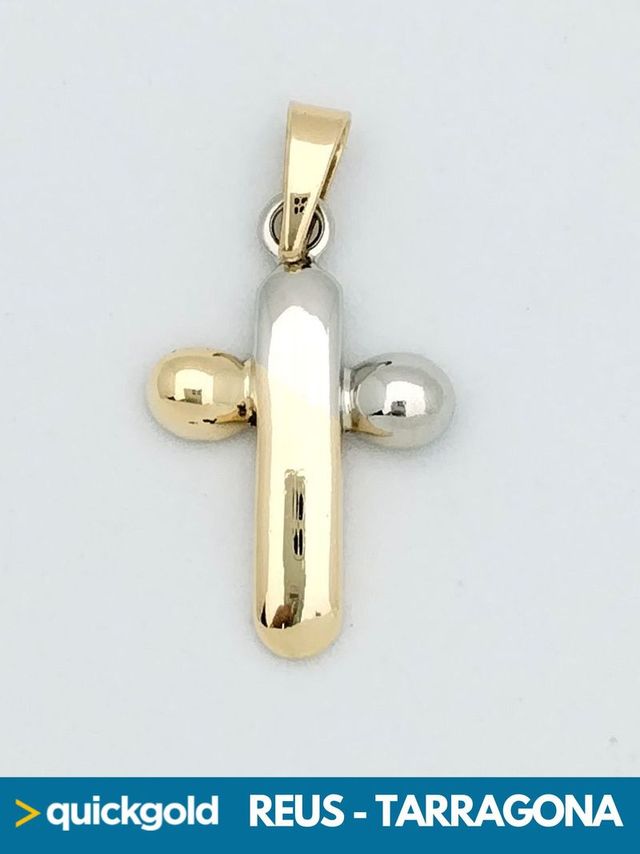 040-03-00554 COLGANTE ORO BICOLOR 18K CRUZ
