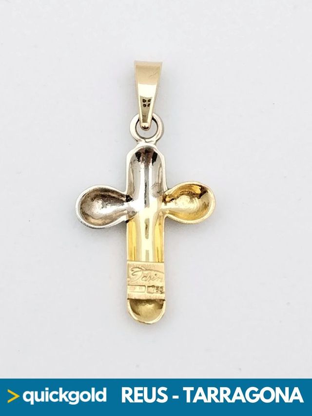 040-03-00554 COLGANTE ORO BICOLOR 18K CRUZ