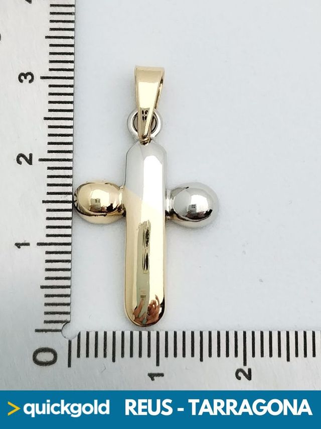 040-03-00554 COLGANTE ORO BICOLOR 18K CRUZ