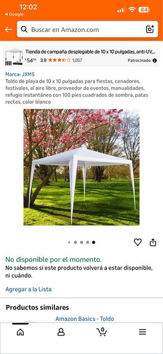 Toldo Desplegable 10x10 Pies Anti-UV