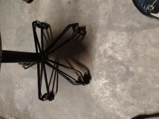 Taburete de metal y tela resistente 43 alto