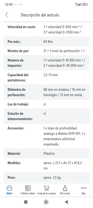 Taladro parkside performance