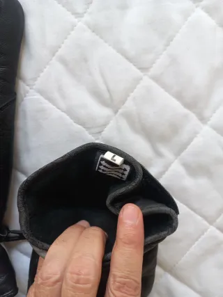 Guantes de moto cuero negro y plata