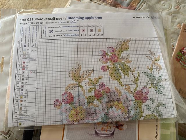 Kit Punto de Cruz Árbol de Manzana