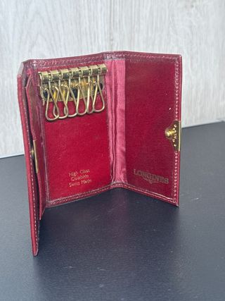 Cartera y Llavero Longines Piel Roja