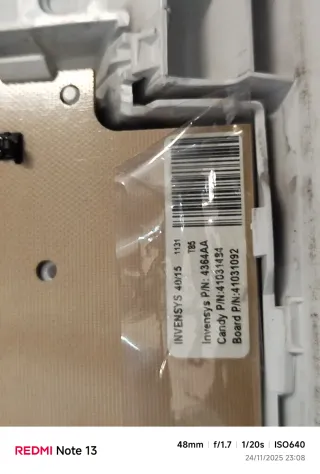 Panel frontal lavadora secadora Candy