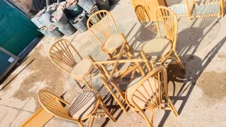 Conjunto muebles de bambú