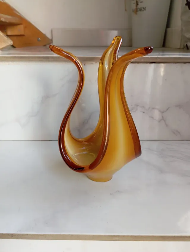 Centro di cristallo Murano ambra