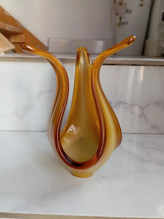 Centro di cristallo Murano ambra