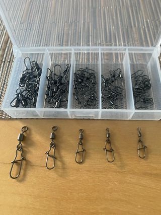 50 Conectores Giratorios para Pesca