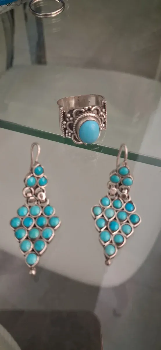 Set anelli e orecchini turchese