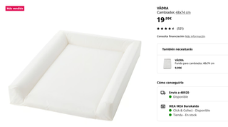 Cómoda cambiador SUNDVIK blanco. Regalo accesorios