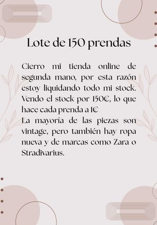 Lote Ropa Mujer Segunda Mano