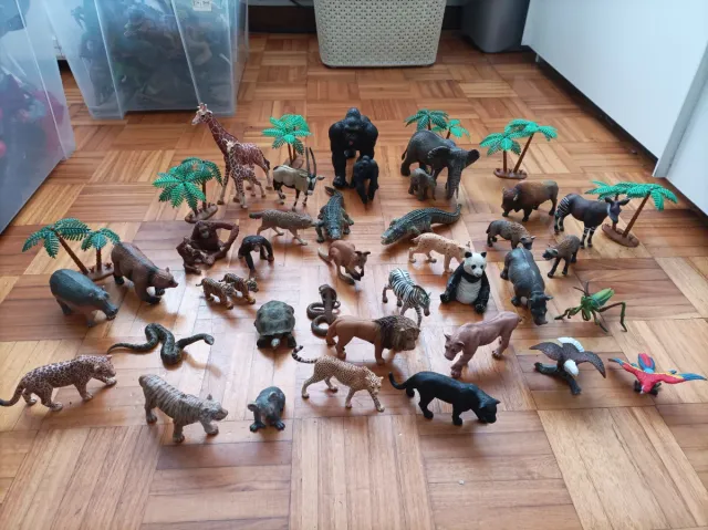 Lote 40 animales salvajes figuras