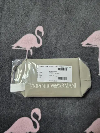 Neceser Emporio Armani beige y blanco nuevo