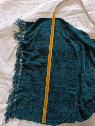 Fular chenilla verde/petróleo