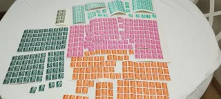 1 Lote sellos Franco semi pliego de varios importe