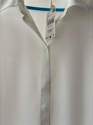 Blusa Mango Crepé Blanca Talla XL