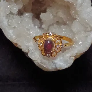 Anillo de Ópalo Plata chapada en oro 18k