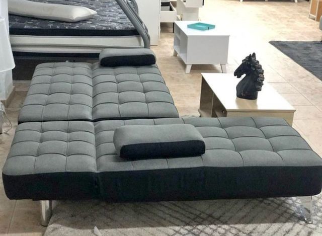 Sofá chaiselongue gris y negro - Nuevo OFERTA