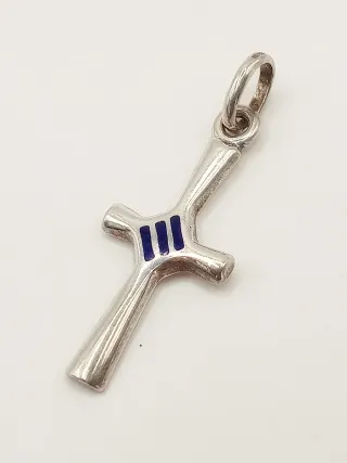 Collana uomo crocifisso croce argento 925 vintage