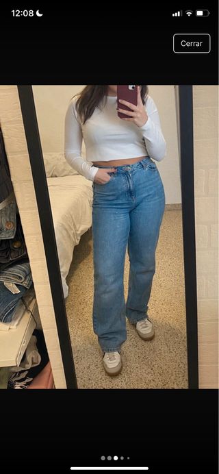 Pantalón vaquero recto azul - Straight