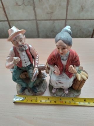 Figuras porcelana vintage pareja ancianos